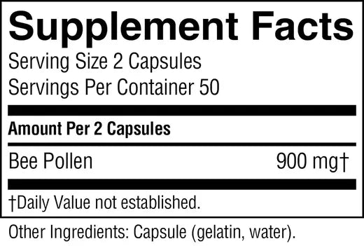 Energy Vitamin Bee Pollen (100 caps)