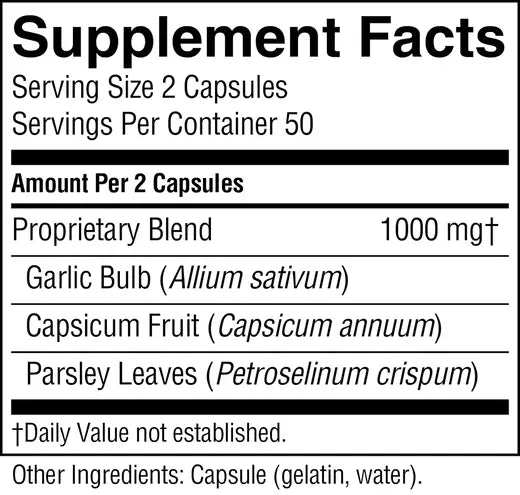 Capsicum & Garlic w/ Parsley (100 caps)