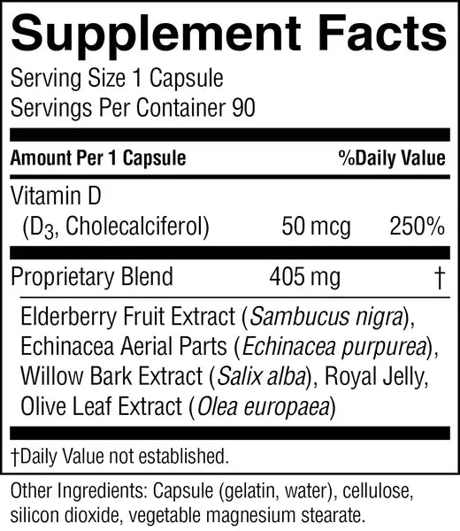 Elderberry D3fense - Herbal Extract Immune Support (90 caps)