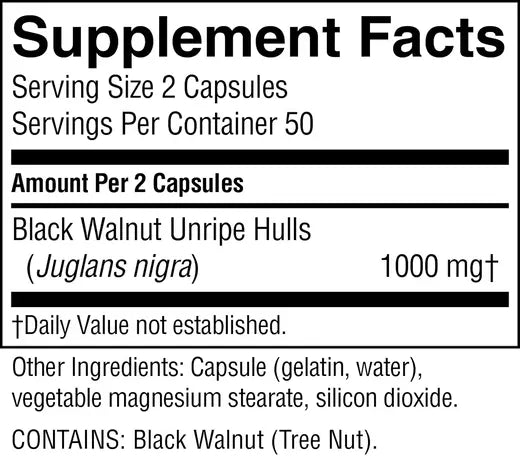 Herbal Infection Remedies Black Walnut Supplement Black Walnut (100 caps)
